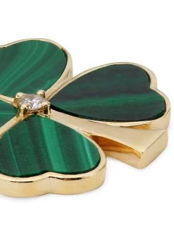 Nina Gilin 14K Yellow Gold, Malachite, & Diamond Four-Leaf-Clover Pendant Necklace -Deals Apparis Store unnamed file 80