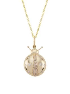 Nina Gilin 14K Yellow Gold & Diamond Ladybug Pendant Necklace