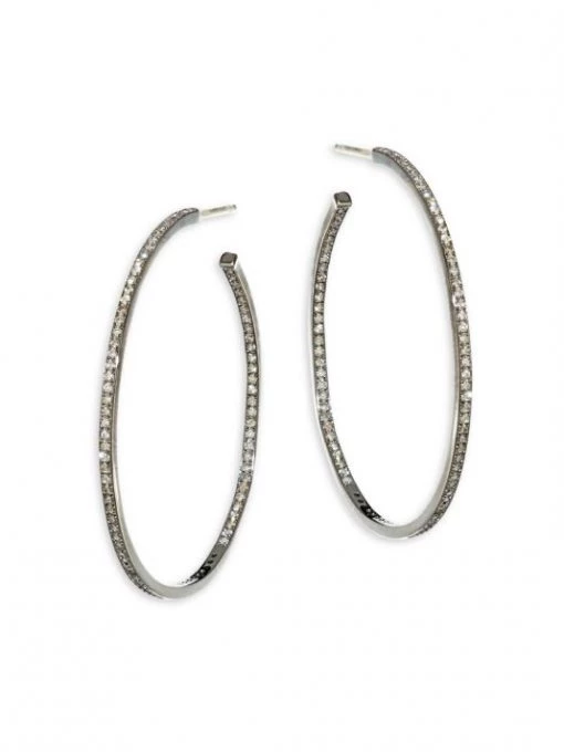 Nina Gilin Diamond Pav&eacute; Hoop Earrings/2" -Deals Apparis Store unnamed file 95