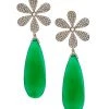 Nina Gilin Sterling Silver, Green Onyx, & Diamond Drop Earrings -Deals Apparis Store unnamed file 99